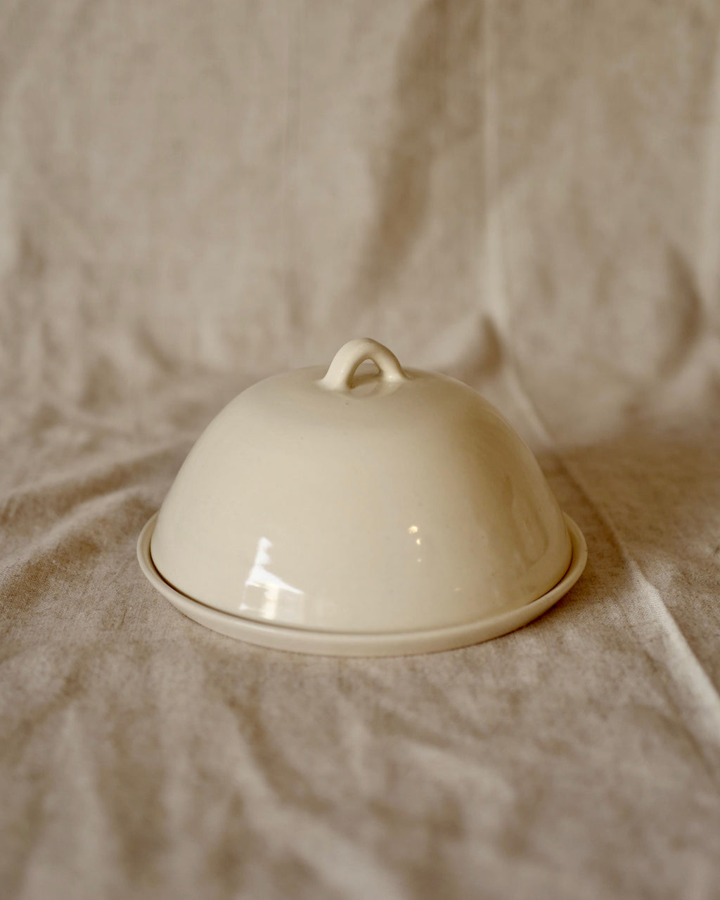 Butter Dish in Cream