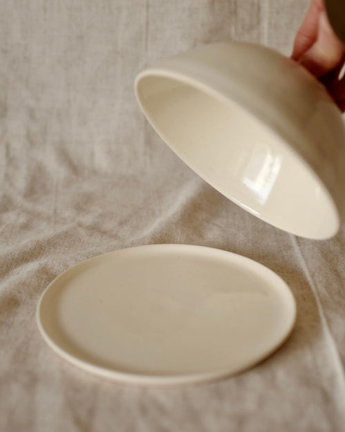 Butter Dish in Cream