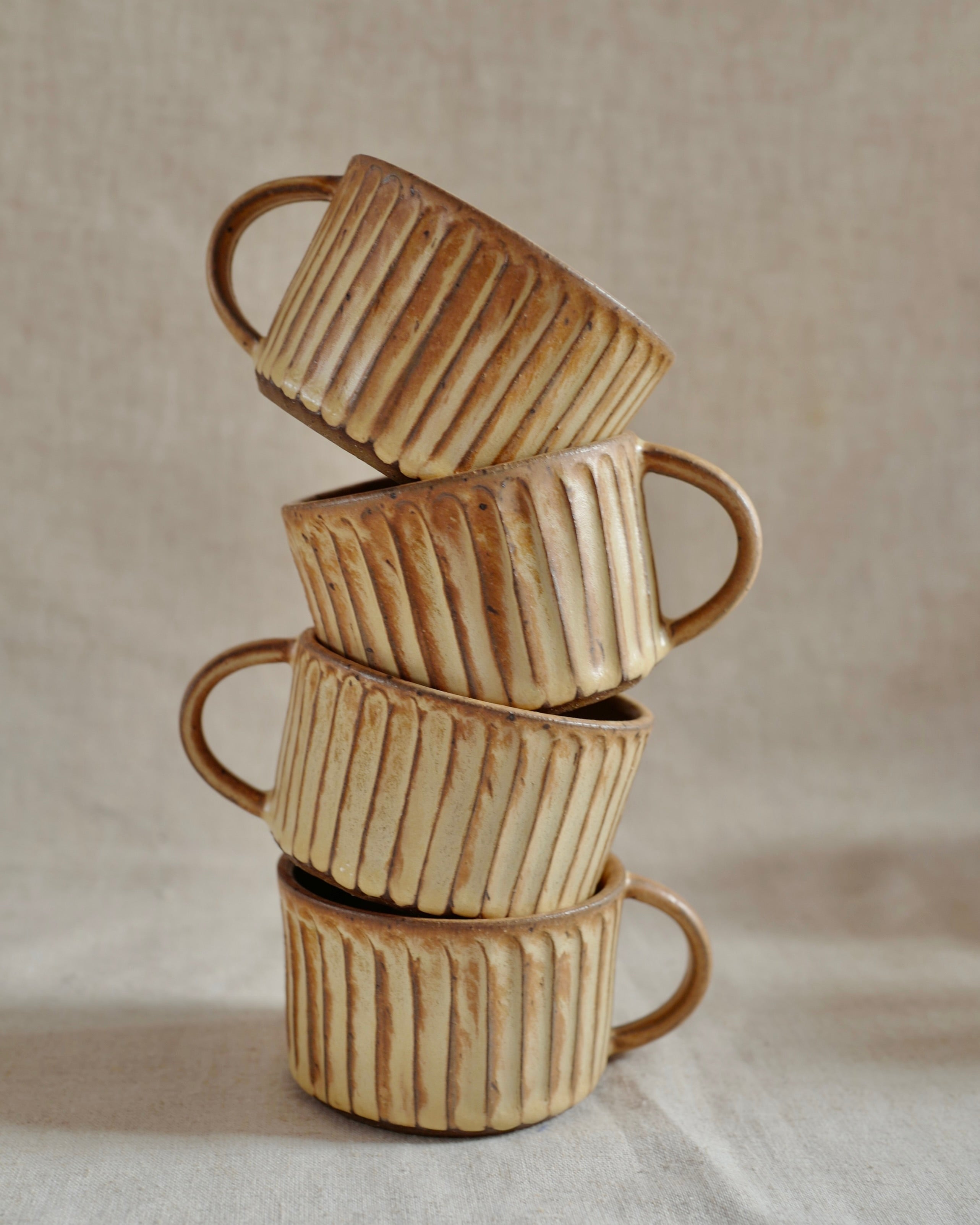 Carved Mug in Toasted Buckwheat