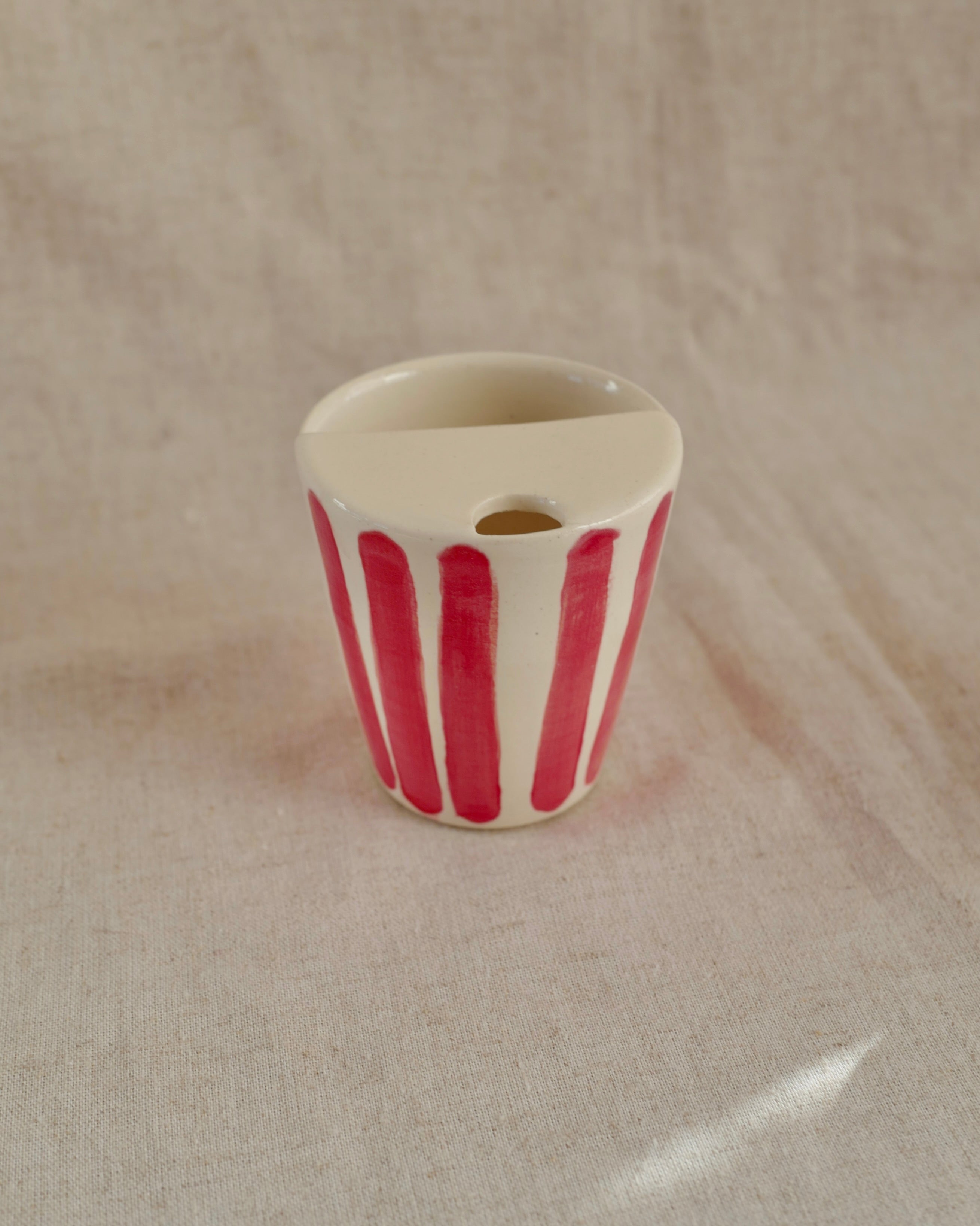 Travel Mug in Red Stripes