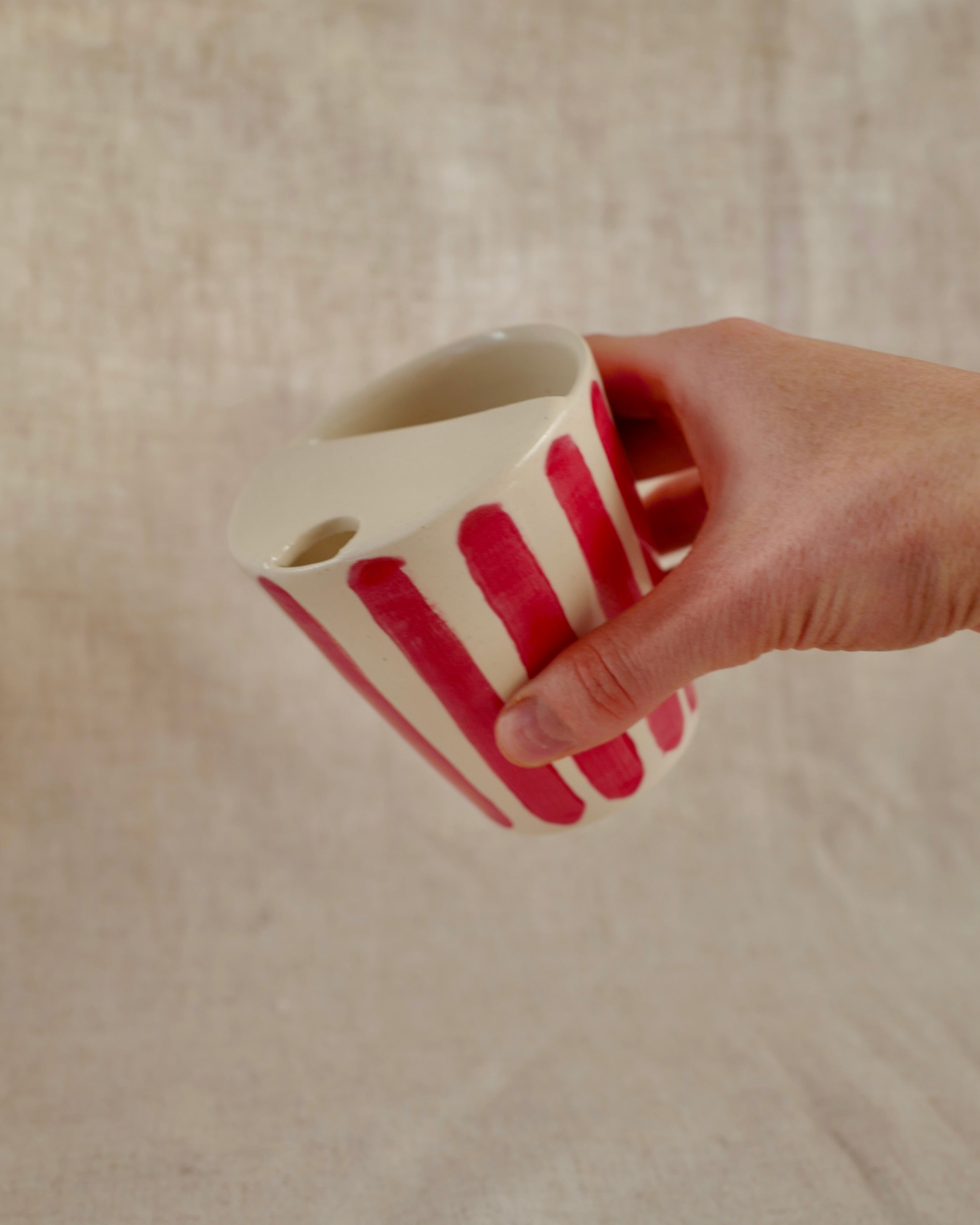 Travel Mug in Red Stripes