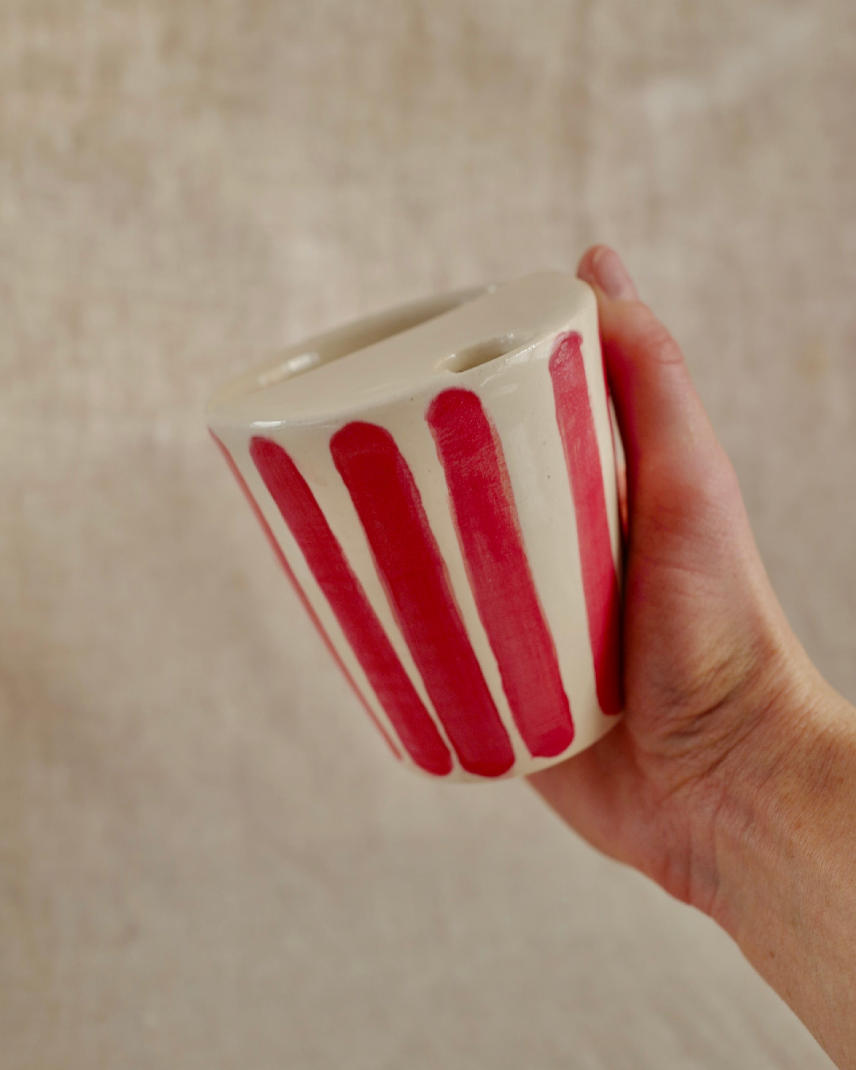Travel Mug in Red Stripes