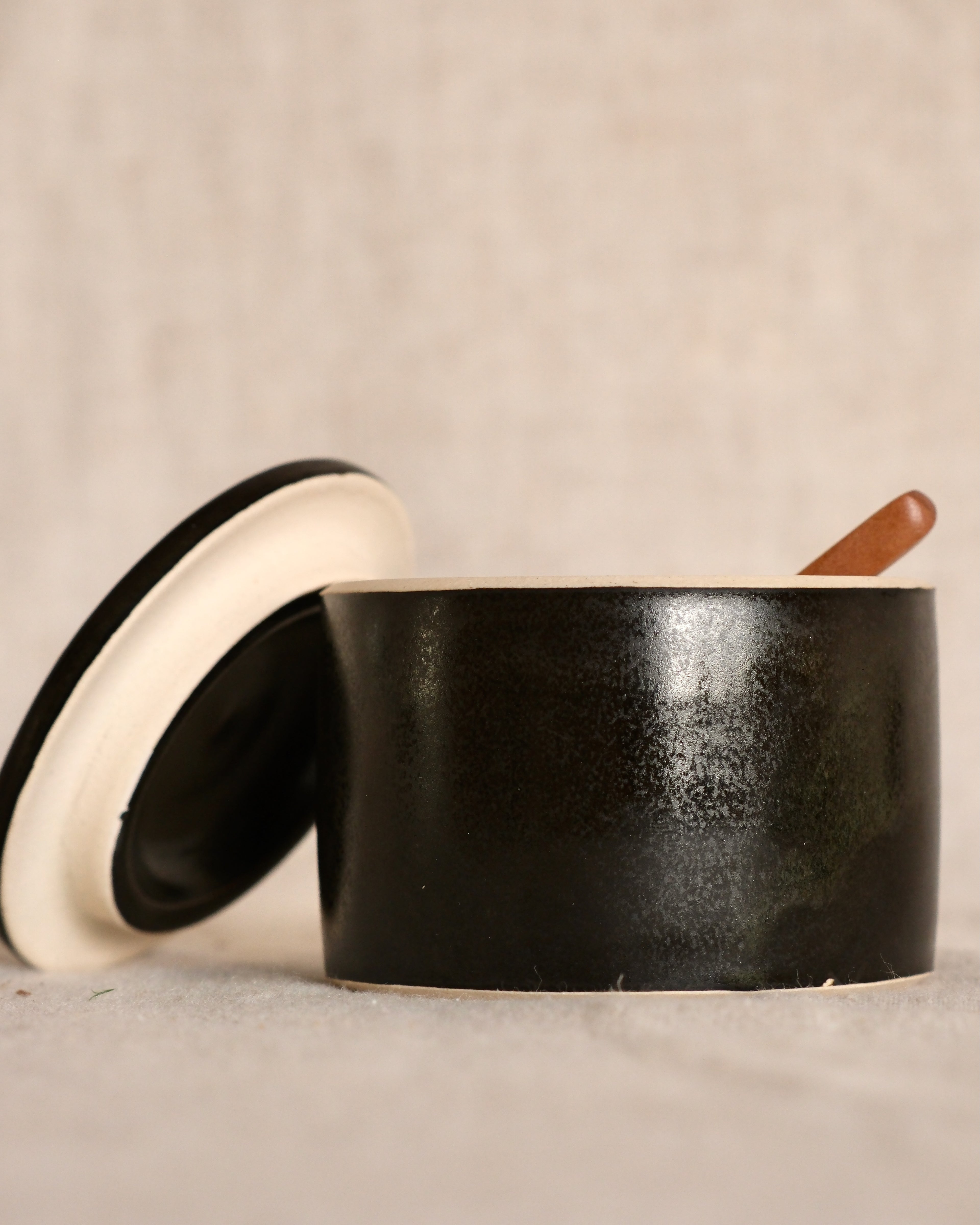 Salt Ramekin in Green Black