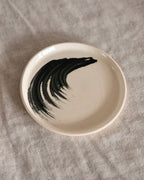 Dessert Plate in Black Brushstroke Nº1