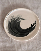 Dessert Plate in Black Brushstroke Nº2