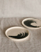 Dessert Plate in Black Brushstroke Nº1