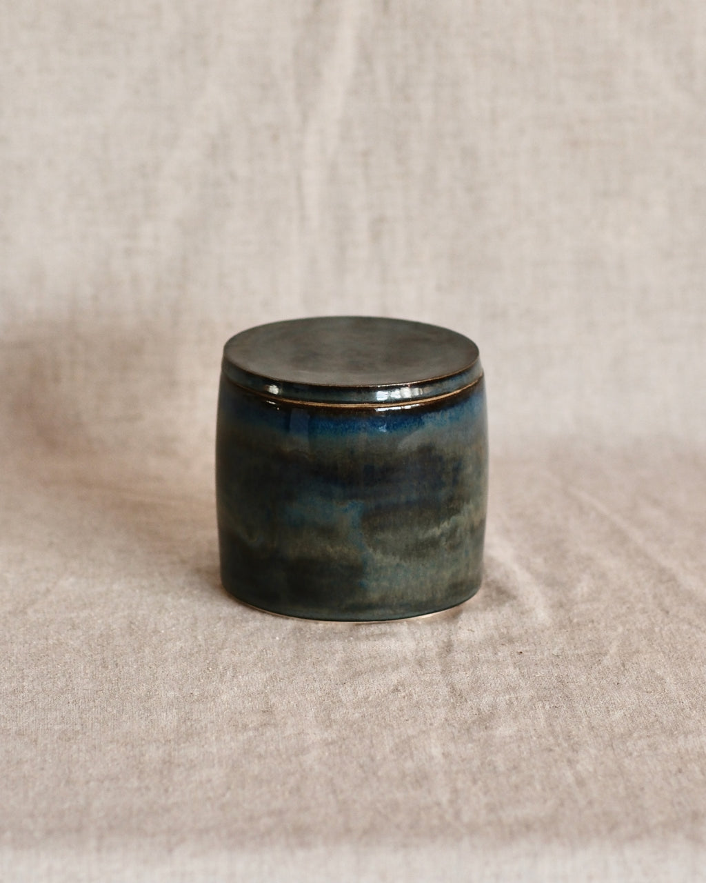 Storage Jar in Mottled Blue