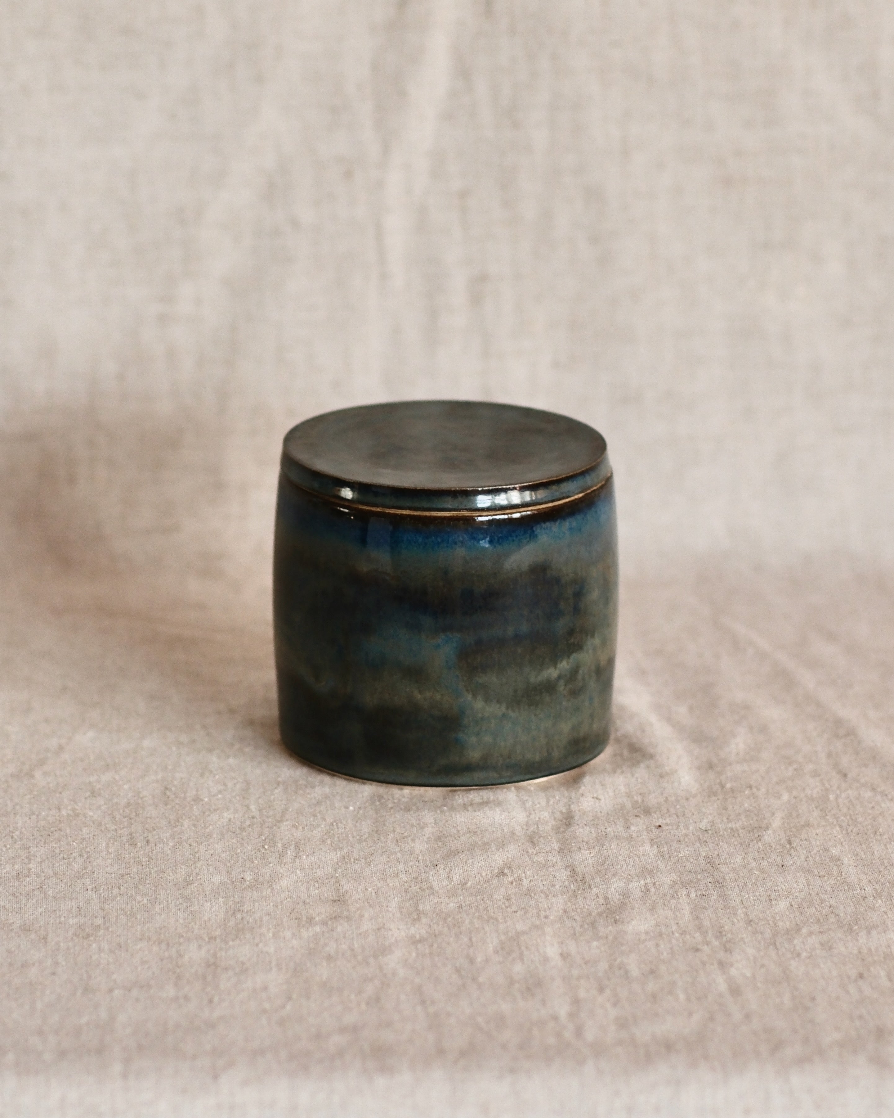 Storage Jar in Mottled Blue