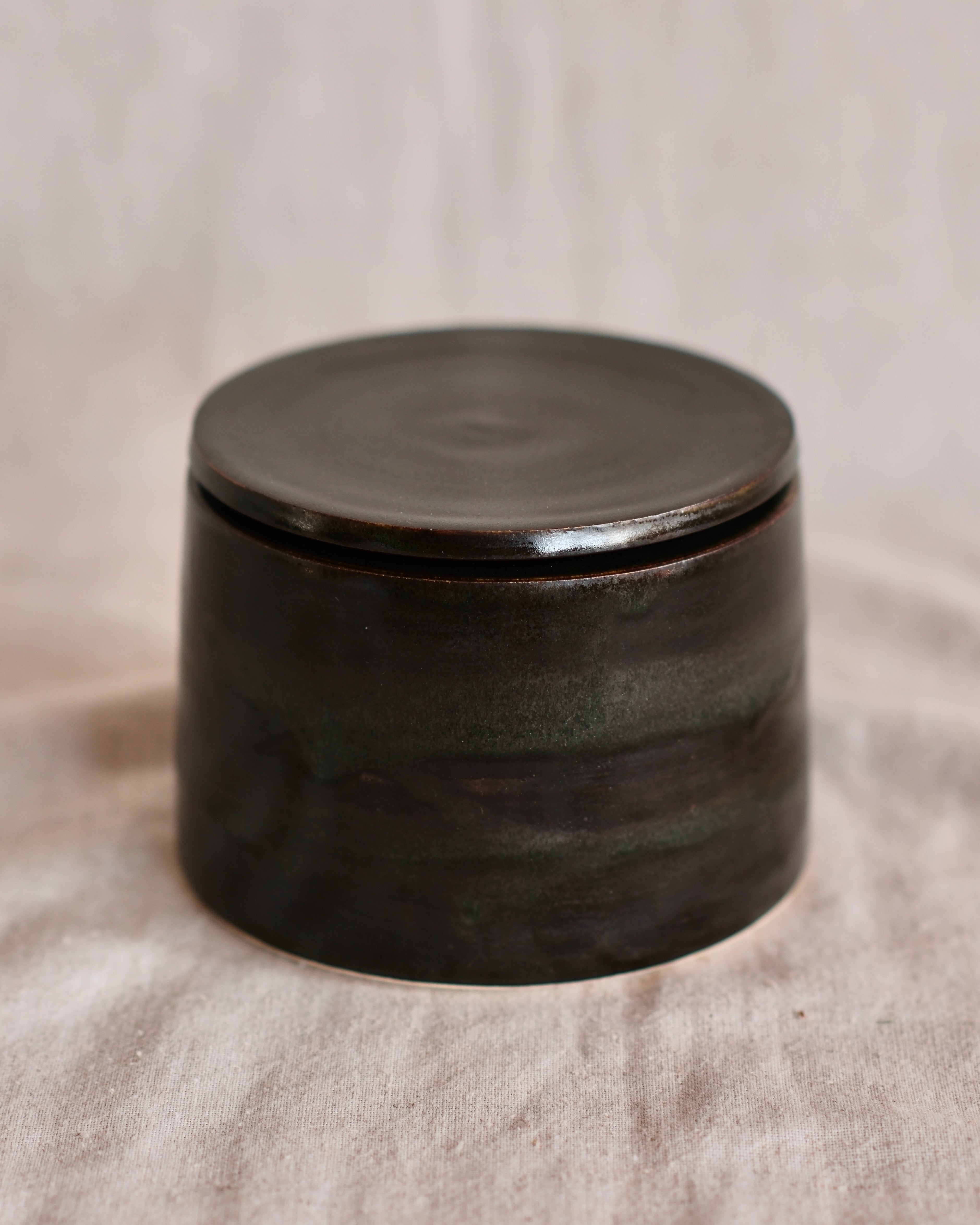 Storage Jar in Green Black