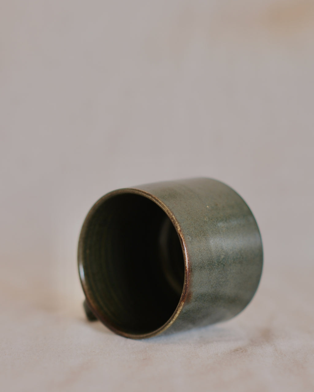 Footed Mug in Blue Green