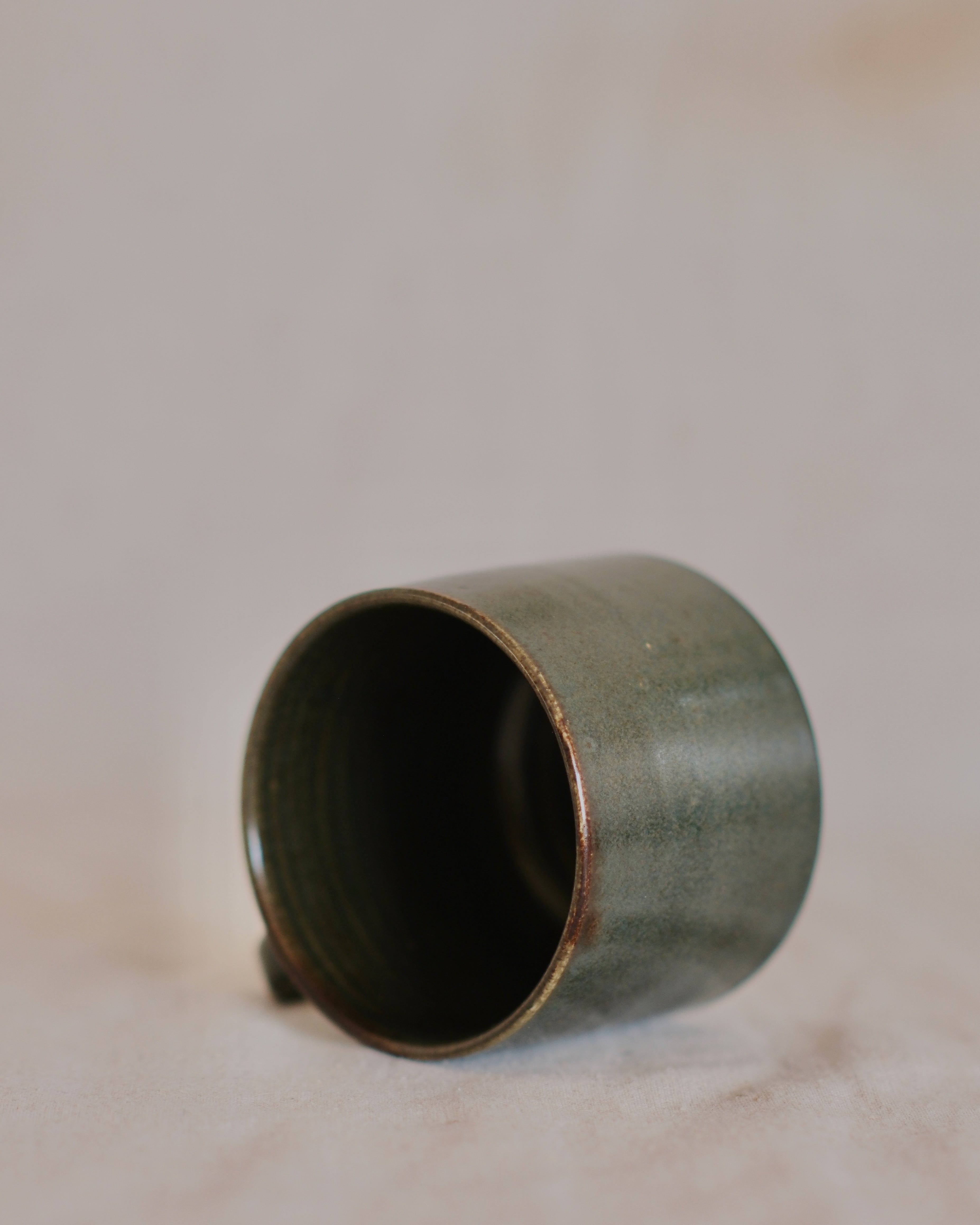 Footed Mug in Blue Green