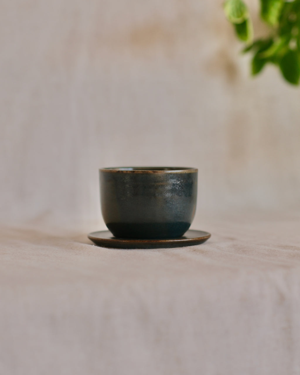 Cup & Saucer in Blue Green