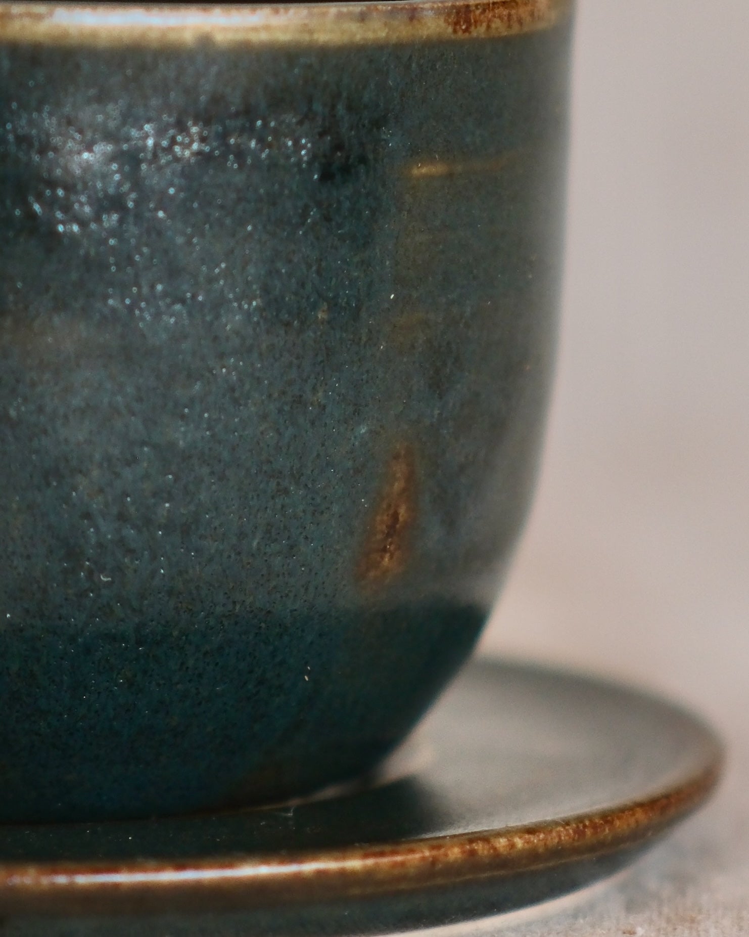 Cup & Saucer in Blue Green