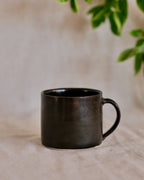 Straight Sided Mug in Green Black