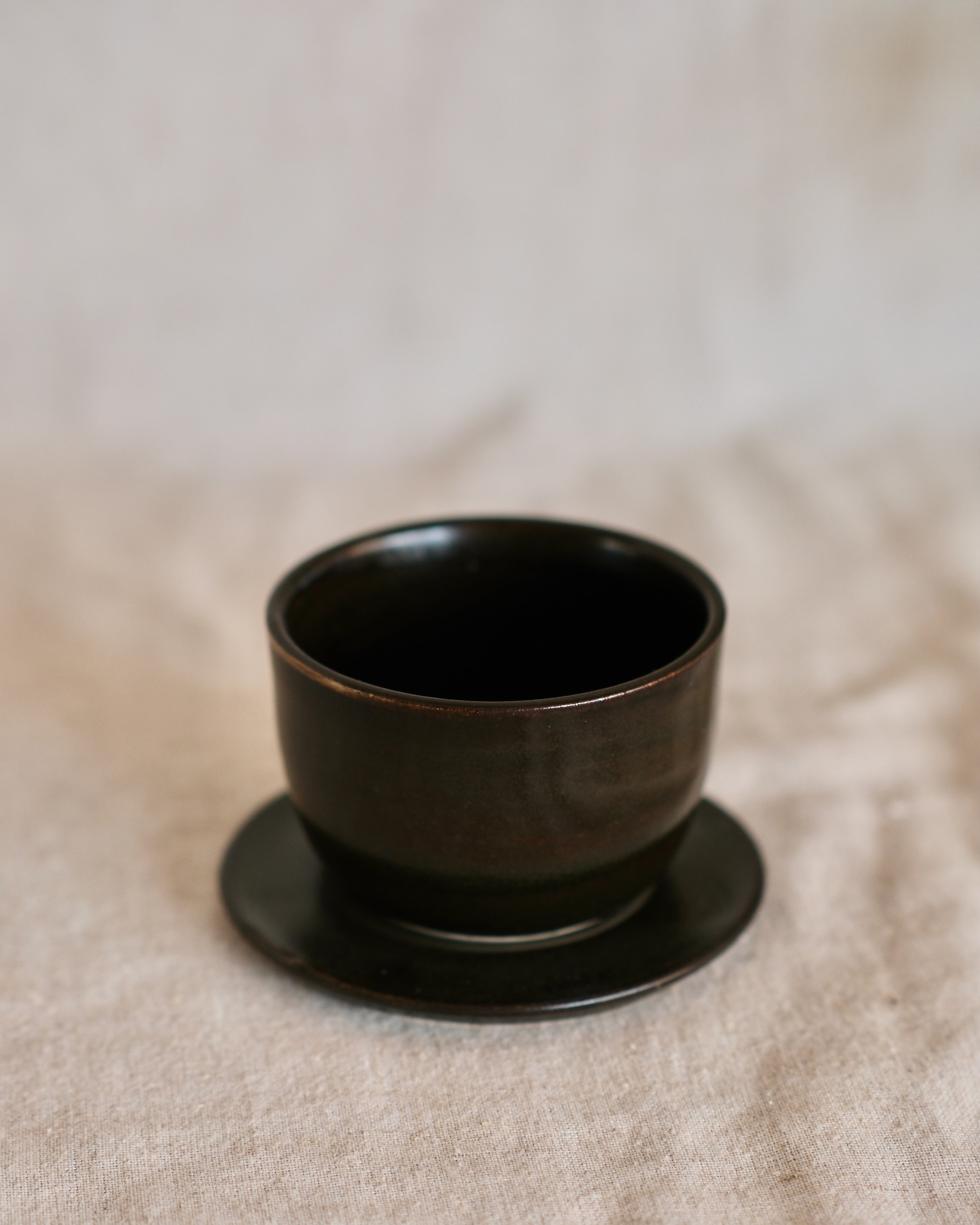 Cup & Saucer in Green Black
