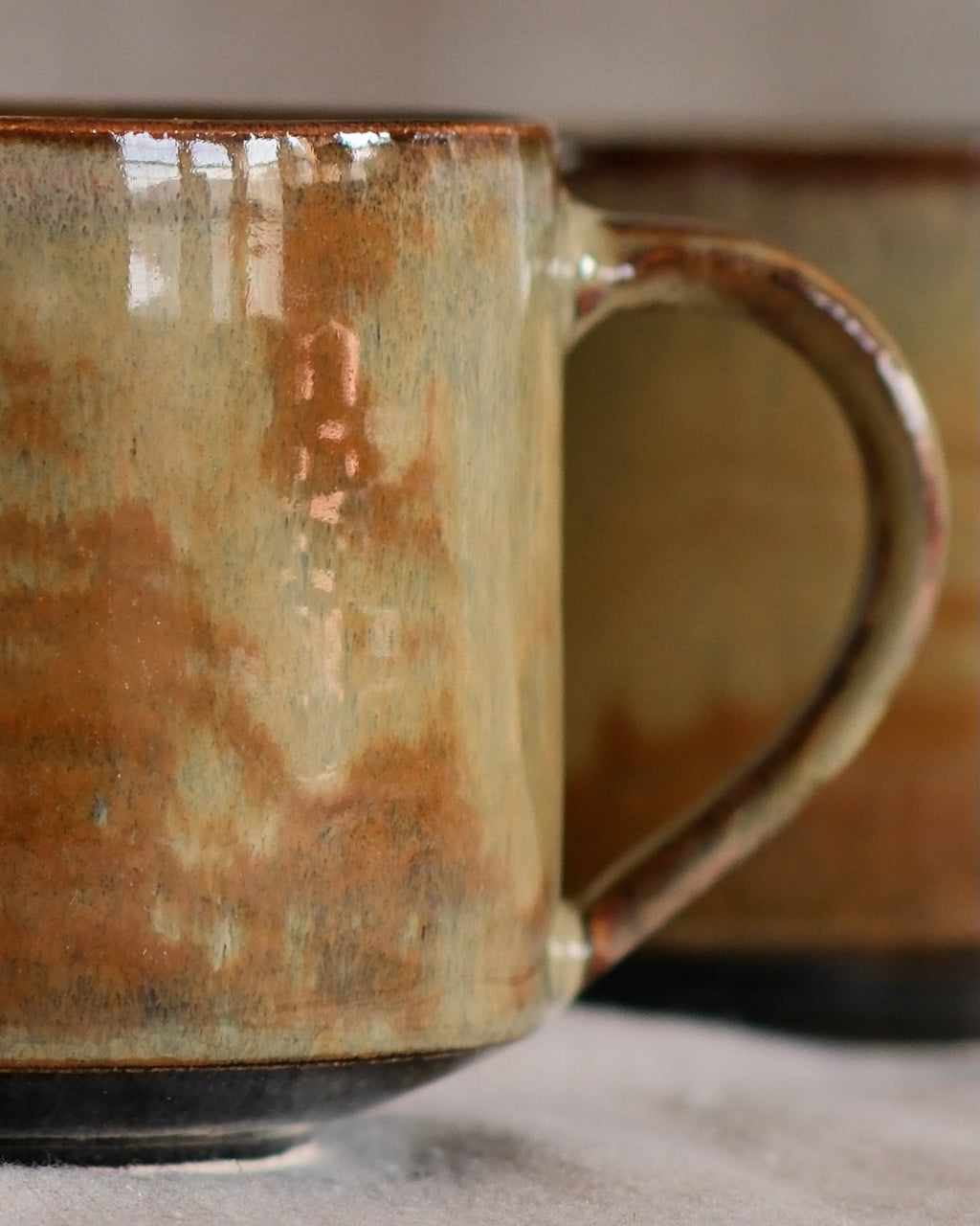Footed Mug in Sage Rain