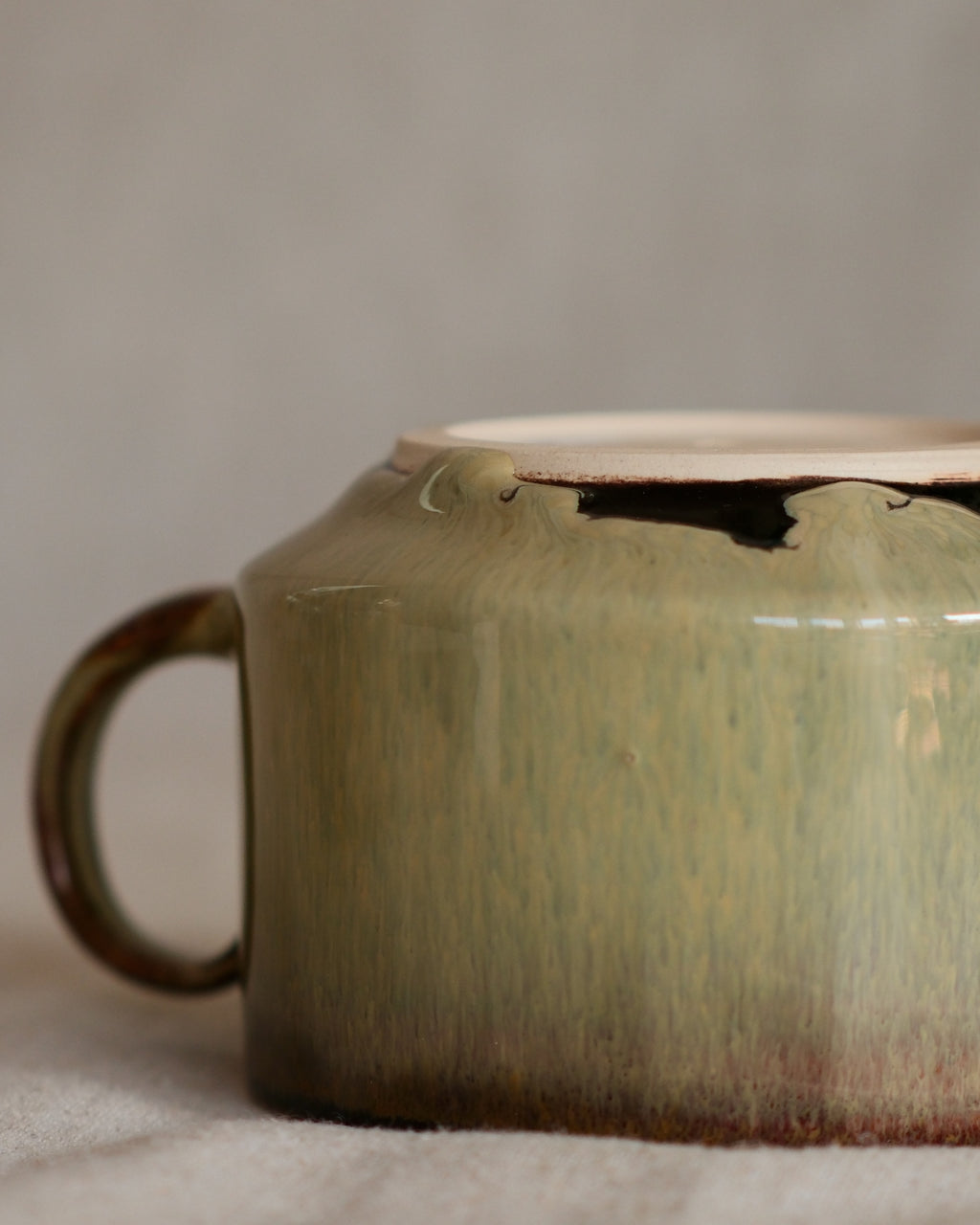 Short Footed Mug in Sage Rain