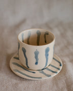 Cup & Saucer in Blue Drip Nº1