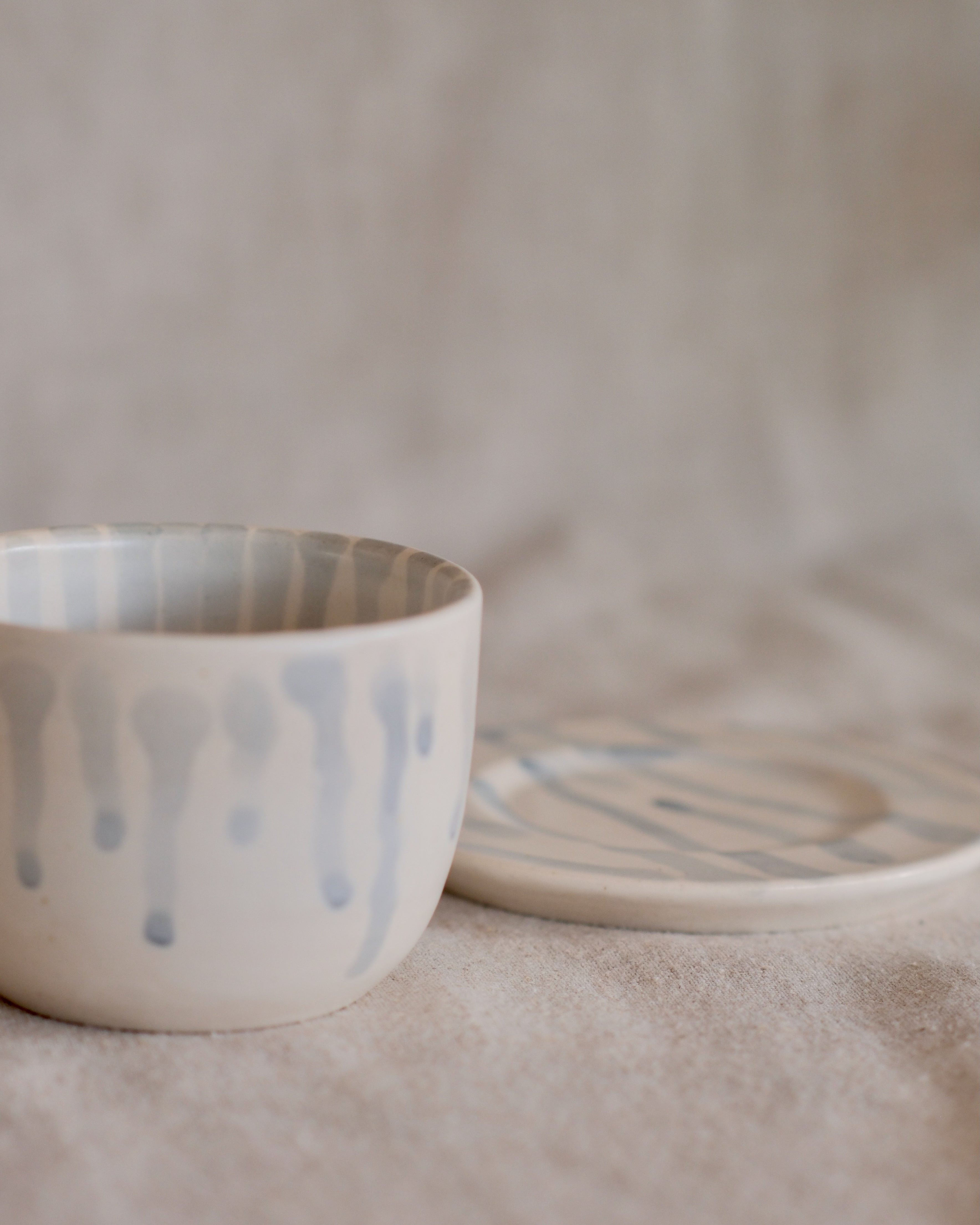 Cup & Saucer in Blue Drip Nº2